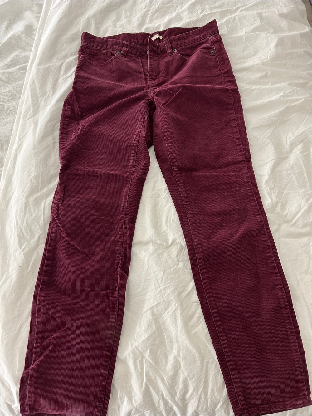 J. Crew Straight-Leg Corduroy Pants in Wine